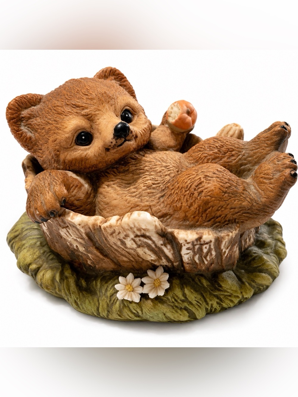 Home Interiors Homco Masterpiece Porcelain Bear Cub Stamped 1986